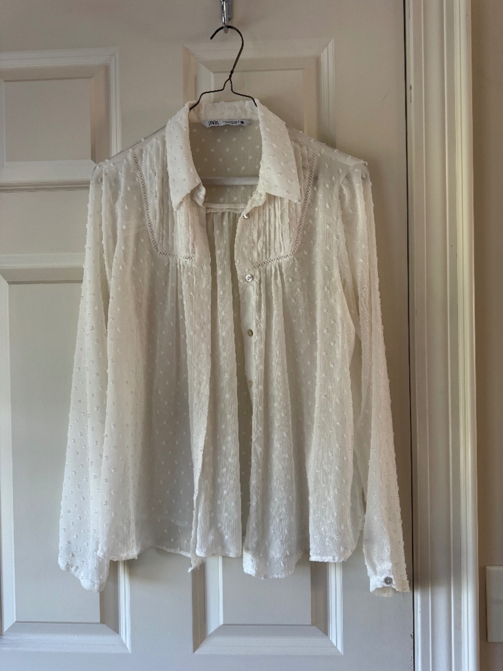 Zara Swiss dot blouse